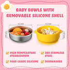 Nuogo 6 Pcs Stainless Steel Baby Bowls - Image 4