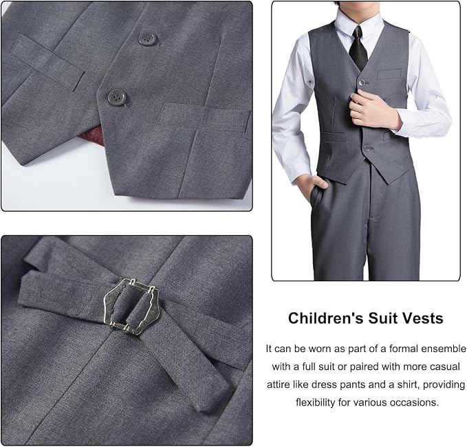 Boys Suit for Kids Teens Formal 5 Piece Tuxedo Suit Set - Image 4