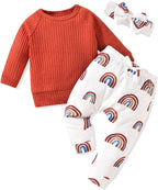 HINTINA Infant Baby Girl Knit Pullover Long Sleeve Sweater Outfits Fall Winter by HINTINA