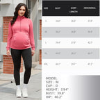 GINKANA Maternity Women's Long Sleeve Shirt Half Zipper Lapel Lightweight - Image 7