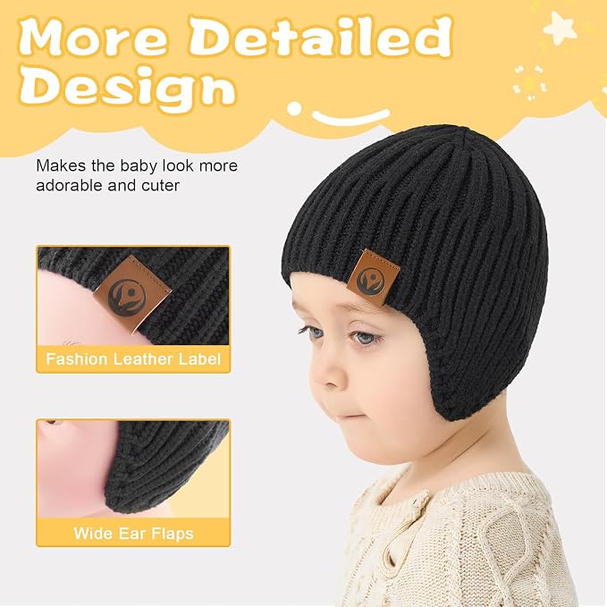 Baby Winter Hat Kids Knit Beanie - Image 4