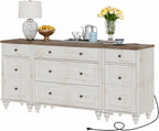 WAMPAT Rustic White Dresser for Kids Bedroom - Image 5