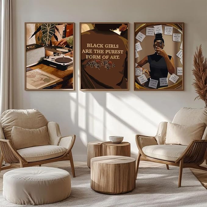 Black Girl Wall Art African American Woman Canvas Wall Decor Black Women - Image 5