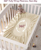 Momcozy Muslin Mini Crib Sheets Fitted - Image 6
