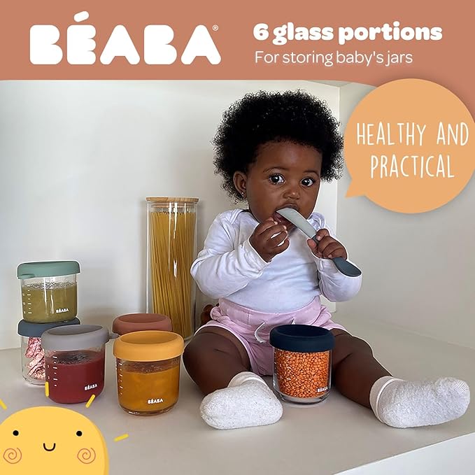BEABA 6 Pack Glass Baby Food Jars - Image 2
