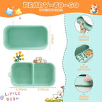 Travel Silicone Baby Feeding Set, 6 In 1 Portable Plates Spill Proof - Image 3