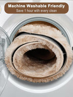 ONASAR Tie-Dye Beige Round Area Rugs 5ft, Soft Bedroom Circle Rug Floor Mats - Image 6