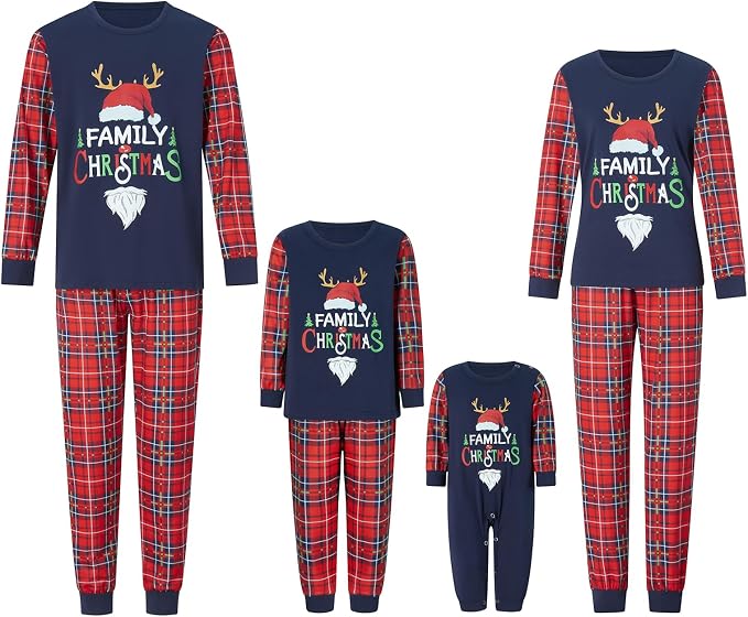 Awoscut Christmas Family Matching Pajamas Christmas Pjs Holiday Nightwear - Image 6