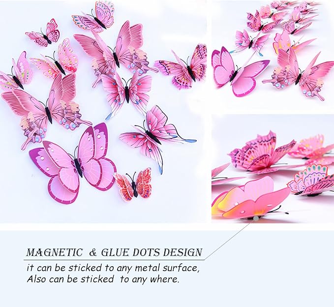 Butterfly Wall Decor 24/48 PCS, 3D Butterflies Stickers - Image 3