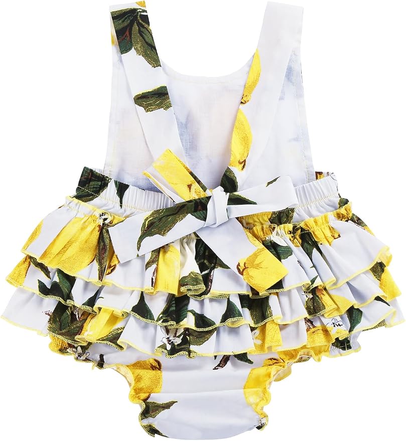 Baby Girl's Floral Print Ruffles Romper Summer Clothes - Image 6