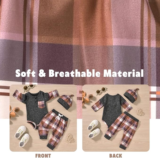 Aalizzwell Newborn Infant Baby Boys Fall Winter Outfit - Image 5