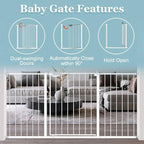 WAOWAO Triple Lock Baby Gate Extra Wide 81.49-85.82" Pressure Mounted Walk - Image 8
