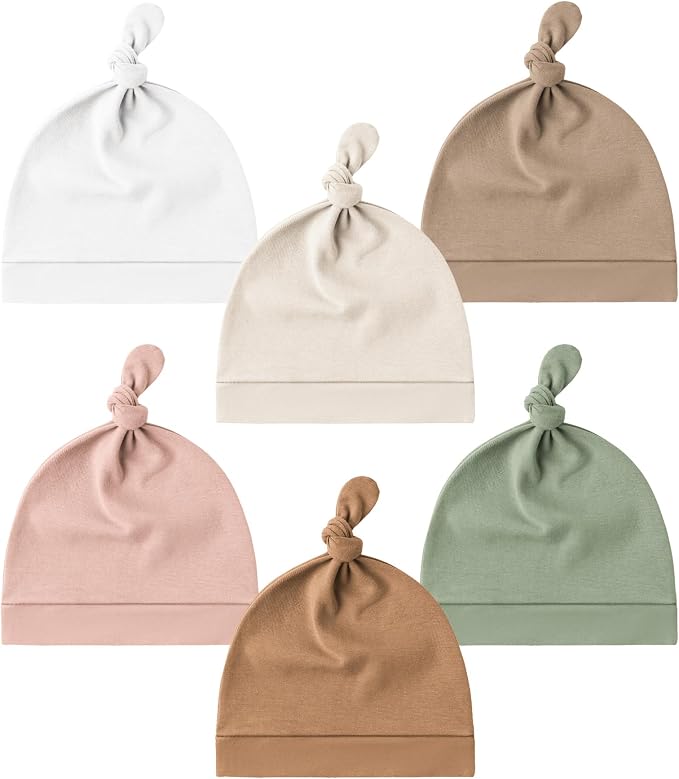 Konssy 6 Pack Baby Newborn Hats Set Knot Beanie Hats Soft by Konssy