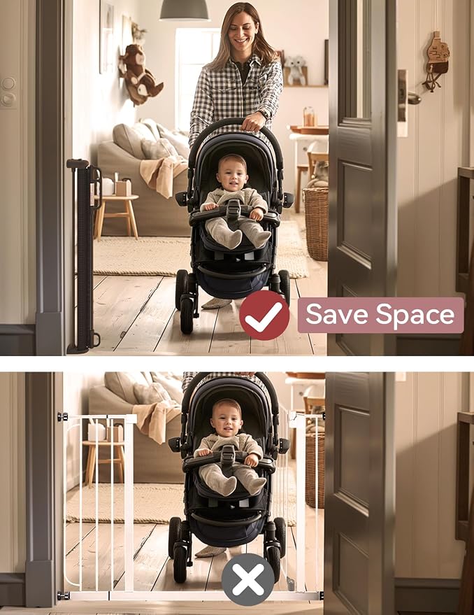 Retractable Baby Gate, Momcozy Extra Wide Mesh Baby Gates - Image 3