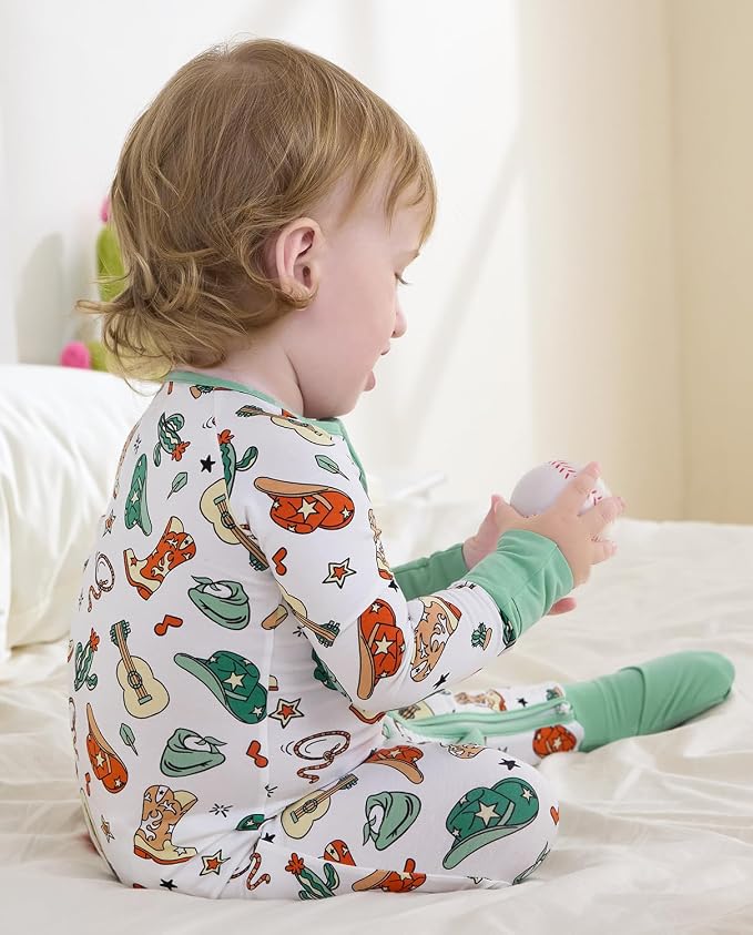 Bamboo Viscose Baby Convertible Footie Pajama, Zipper Pajamas - Image 8