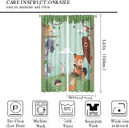 Forest Animals Curtains Colorful Forest Cartoon Cute Fox Bear Giraffe - Image 2