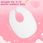 Tatuo 10 Pcs White Muslin Baby Bibs - Image 2