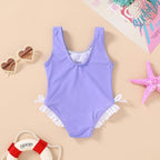 YOUNGER TREE Toddler Swimsuit Girl Cute Stripe One-Piece Ruffle Swimwear Baby - Image 2