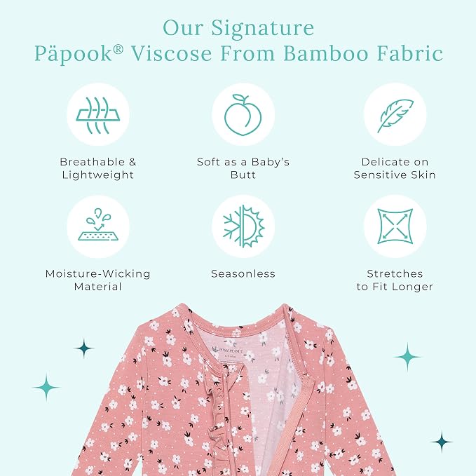 Posh Peanut Footie Pajamas for Baby Girls – Sleepers in Viscose from Bamboo - Image 6