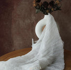 FEXIA White Gauze Cheesecloth Table Runner Spring Wedding Decor - Image 5