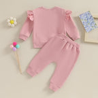 Fernvia Toddler Baby Girl Clothes 3 6 9 12 18 24 Months Fall Outfits Solid Long - Image 3