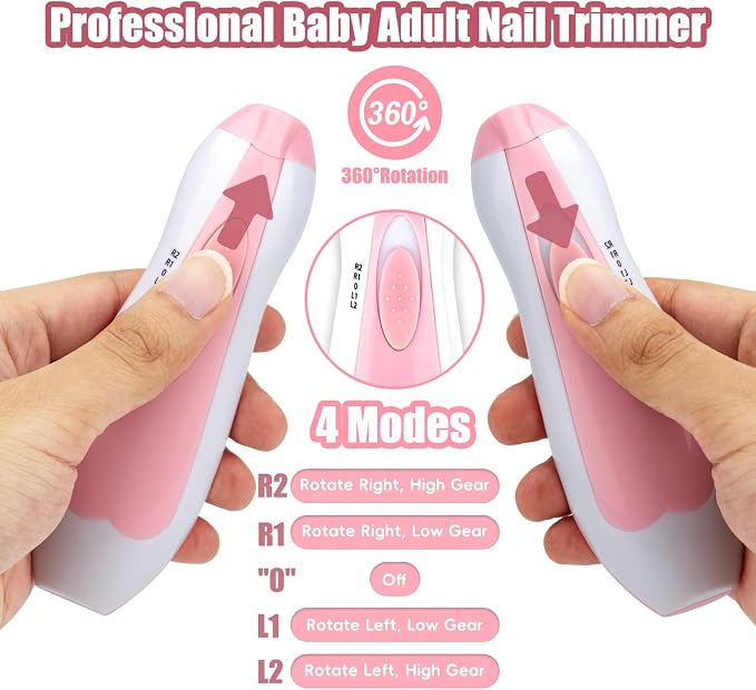 Baby Nail Trimmer Electric-12 in 1 Baby Nail Clippers Safe Baby Nail File Kit - Image 2