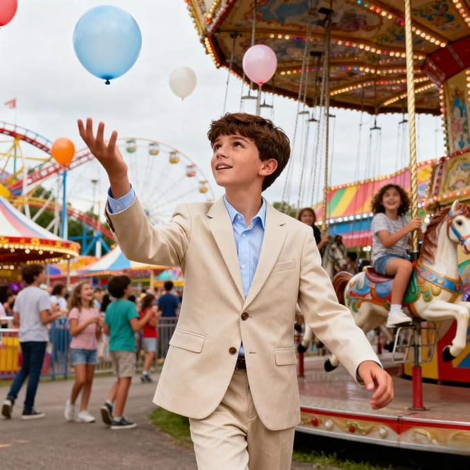 Boys Formal Suit Set 4 Pieces Kids Tuxedo Ring Bearer Outfit - Image 5