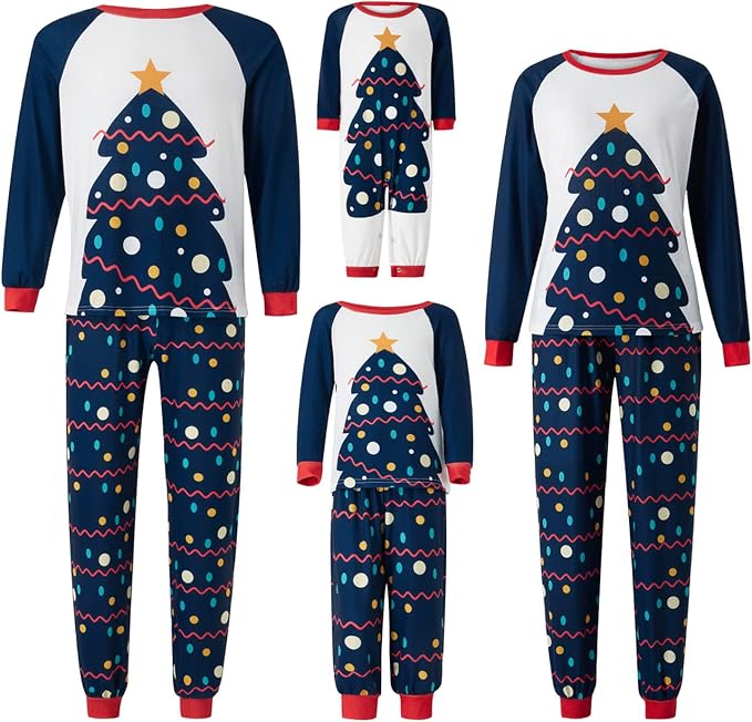 Awoscut Christmas Family Matching Pajamas Christmas Pjs Holiday Nightwear - Image 5