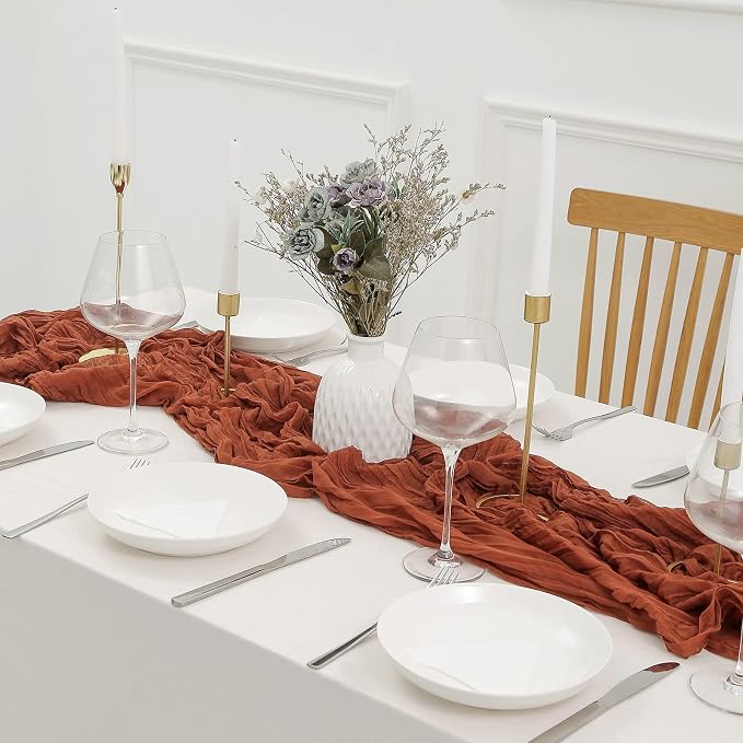 DOLOPL Thanksgiving Table Runner Fall Cheesecloth Table Runner 13.3ft - Image 4