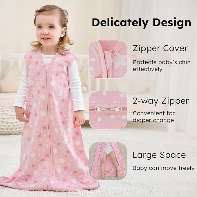 Baby Sleep Sack 0-6 Months, 100% Cotton Sleeping Sack - Image 3