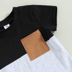 Rtnnsbbfcm Newborn Baby Boy Summer Clothes Short Sleeve Color Block Front - Image 4