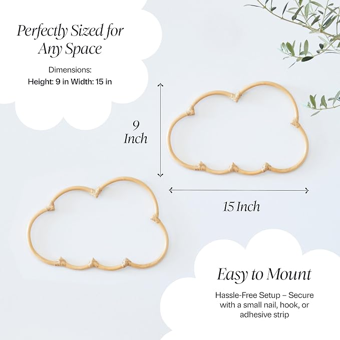 BEBE BASK Handmade Wicker Cloud Décor Set of 2 - Image 4