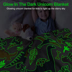 TEHALK Dinosaur Fleece Blanket, Glow in The Dark, Soft Throw Blanket - Image 2