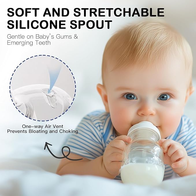 Straw Sippy Cup Conversion Kit for Philips Avent Natural Baby Bottles, Soft top - Image 6