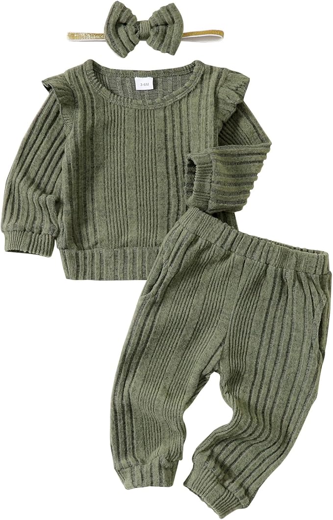 Mioglrie Toddler Baby Girl Clothes Fall Winter Sweatsuit Newborn Sweatshirt by Mioglrie
