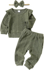 Mioglrie Toddler Baby Girl Clothes Fall Winter Sweatsuit Newborn Sweatshirt by Mioglrie