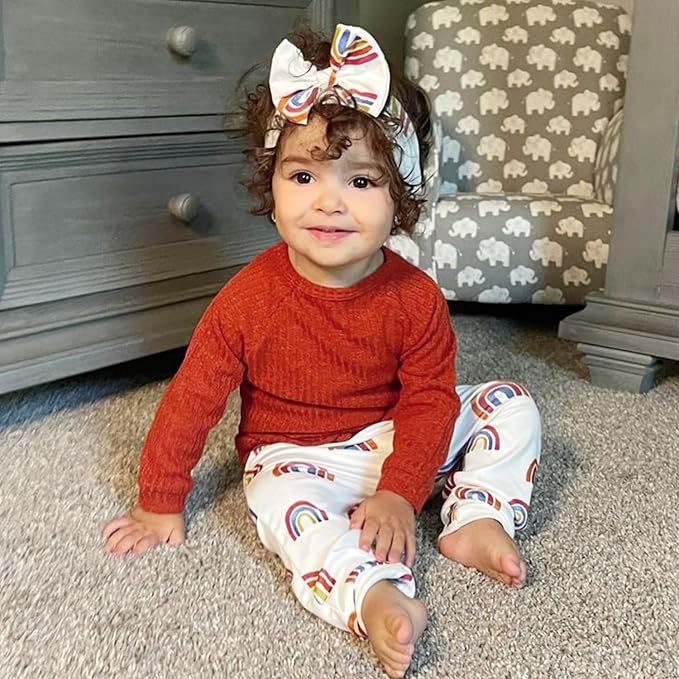 HINTINA Infant Baby Girl Knit Pullover Long Sleeve Sweater Outfits Fall Winter - Image 3