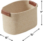 3 Pack Cotton Rope Storage Basket Woven Shelf Bin - Image 5