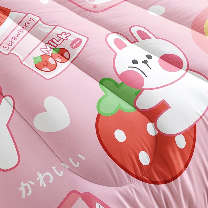 QOOMO Strawberry Rabbit Comforter Set - Image 5