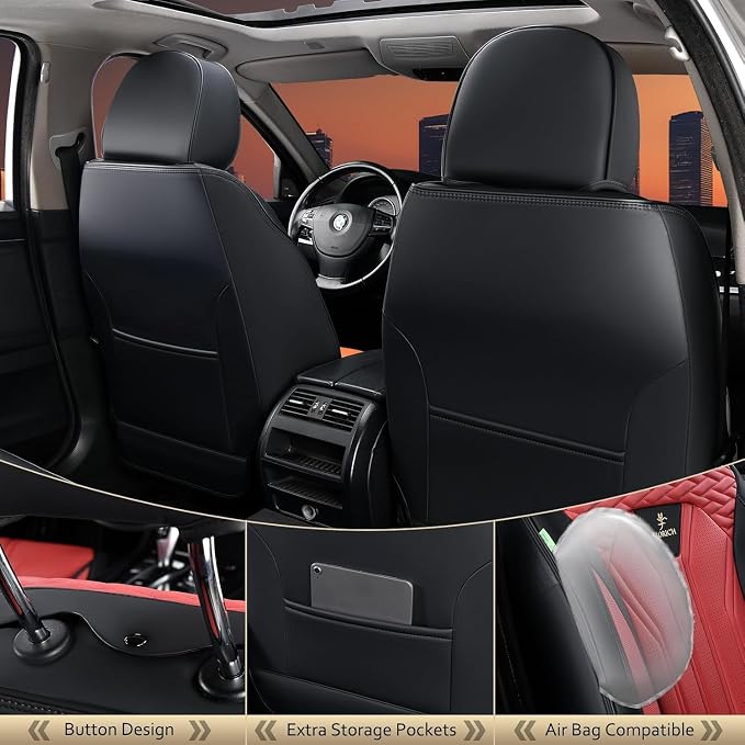 FLORICH Leather Seat Covers Automotive Seat Covers Car Seat Covers Full Set Car - Image 3