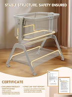 Ezebaby Baby Bassinet Bedside Crib, 3-in-1 Rocking Bassinets Bedside Sleeper - Image 3