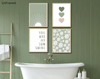 Boho Wall Art Poster Set of 4 Sage Green Nursery Wall Decor “You Are My - Image 3