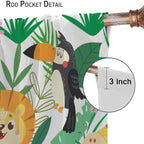 Jungle Animals Curtains Cartoon Cute Lion Giraffe Monkey Zebra Woodland Art - Image 6