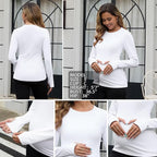 GINKANA Maternity Workout Tops Long Sleeve Pregnancy Yoga Shirts - Image 5