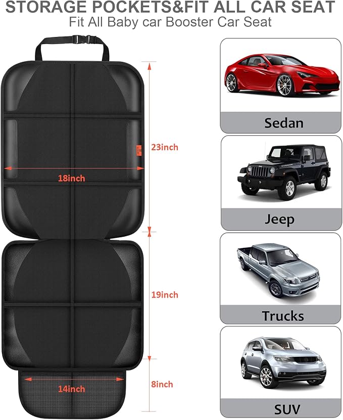 Car Seat Protector, Auto Car Seat Protectors Baby Carseat Waterproof Durable - Image 2