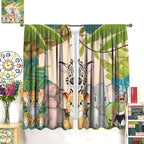 Animals Curtains Colorful Forest Cartoon Cute Zebra Tiger Elephant - Image 3