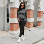 GINKANA Maternity Women's Long Sleeve Shirt Half Zipper Lapel Lightweight - Image 5