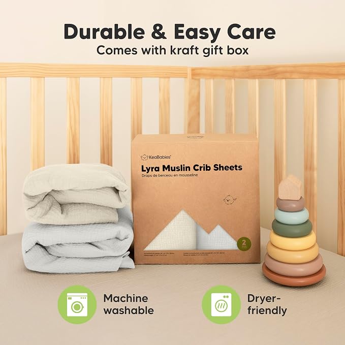 KeaBabies 2-Pack Muslin Crib Sheets - Image 8