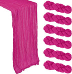 6 Pack Hot Pink Cheesecloth Table Runner 10Ft Gauze Cheese Cloth Table Runner by Heneger