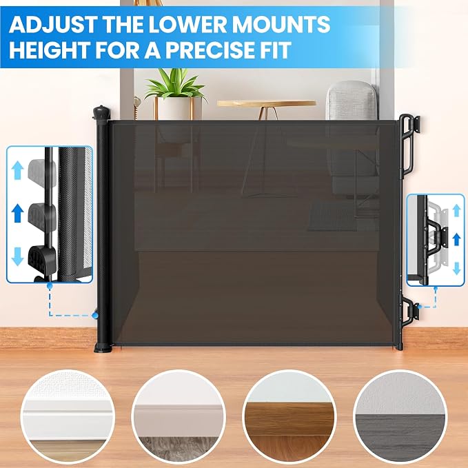 Retractable Safety Baby Gate or Mesh Dog Gate, Durable Portable Mesh - Image 4